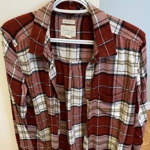 Boyfriend fit plaid flannel shirt